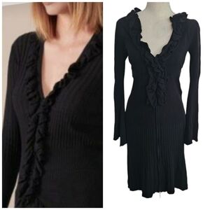 Anne Fontaine "Anathilde" Zip Up Ribbed Sweater Dress